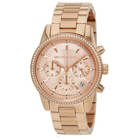 michael kors ritz rose gold tone watch mk6357|Ritz rose gold tone watch.